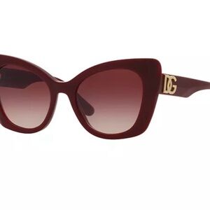 Dolce & Gabbana Burgundy Sunglasses with Gold Accents